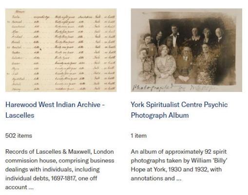 The Harewood West Indian Archive and the York Spiritualist Centre Photograph Album as linked on JSTOR